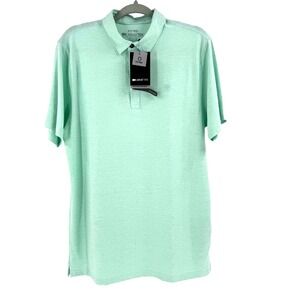 NEW Ariat Tek Charger 2.0 Fitted Polo Shirt Mens Medium Aqua UPF 50+ Active Golf